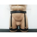 Leg Garter Belt Harness Eco Leather 1 line with Rings black