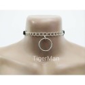 Choker Harness 1 line with Chains and Big Ring (a Lot Of Colours) black