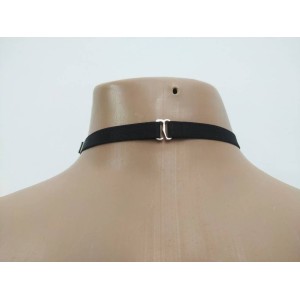 Choker Harness 1 line with Chains and Big Ring (a Lot Of Colours) black