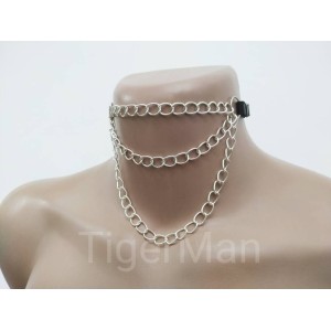 Choker Harness 1 line with Chains (a Lot Of Colours) black