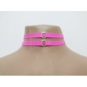 Choker Harness 2 lines with 3 Big Rings (a Lot Of Colours) pink