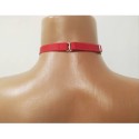 Choker Harness 1 line with 3 Big Rings (a Lot Of Colours) red