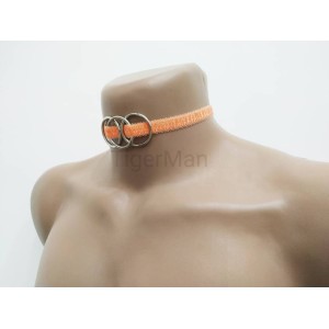 Choker Harness 1 line with 3 Big Rings (a Lot Of Colours) orange