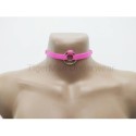 Choker Harness 1 line with 2 Big Rings (a Lot Of Colours) pink