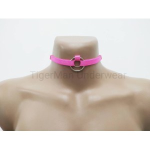 Choker Harness 1 line with 2 Big Rings (a Lot Of Colours) pink