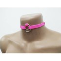 Choker Harness 1 line with 2 Big Rings (a Lot Of Colours) pink