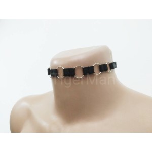 Choker Harness 1 line with Rings (a Lot Of Colours) black
