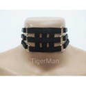 Choker Harness 3 lines with 6 Rings (a Lot Of Colours) black