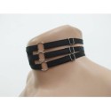 Choker Harness 3 lines with 6 Rings (a Lot Of Colours) black