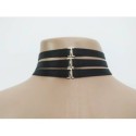 Choker Harness 3 lines with 6 Rings (a Lot Of Colours) black