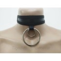 Choker Eco Leather 1 line with 2 Big Rings (a Lot Of Colours) black