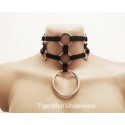 Choker Harness 2 lines with 7 Big Rings (a Lot Of Colours) black