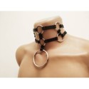 Choker Harness 2 lines with 7 Big Rings (a Lot Of Colours) black