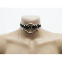 Choker Harness 1 line with 5 Big Rings (a Lot Of Colours) black