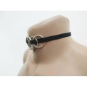 Choker Harness 1 line with 5 Big Rings (a Lot Of Colours) black