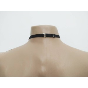 Choker Harness 1 line with 5 Big Rings (a Lot Of Colours) black