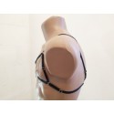 Chest Harness Open Cup Bra with Chains and Rings black