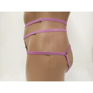 Harness Crotchless Panties with Rings purple