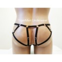 Harness Lace Crotchless Panties black