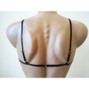 Harness Chiffon Open Cup Bra with Rings black