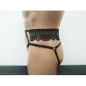 Harness Lace Crotchless Panties black