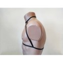 Chest Harness Open Cup Bra with Choker and Rings black