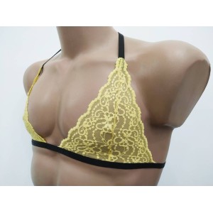 Harness Lace Bra yellow with black