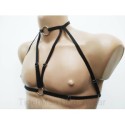 Harness Lingerie set with Choker, Open Cup Bra, Open Crotch Panties and Leg Garter Belt black