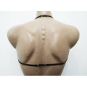 Chest Harness Open Cup Bra with Ring black