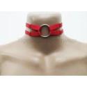 Choker Harness 2 lines With Big Ring (a Lot Of Colours) red
