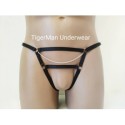 Harness Crotchless Panties with Rings and Chain black