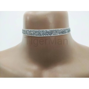 Choker Harness 1 line Shiny (a Lot Of Colours) silver