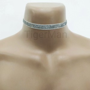 Choker Harness 1 line Shiny (a Lot Of Colours) silver