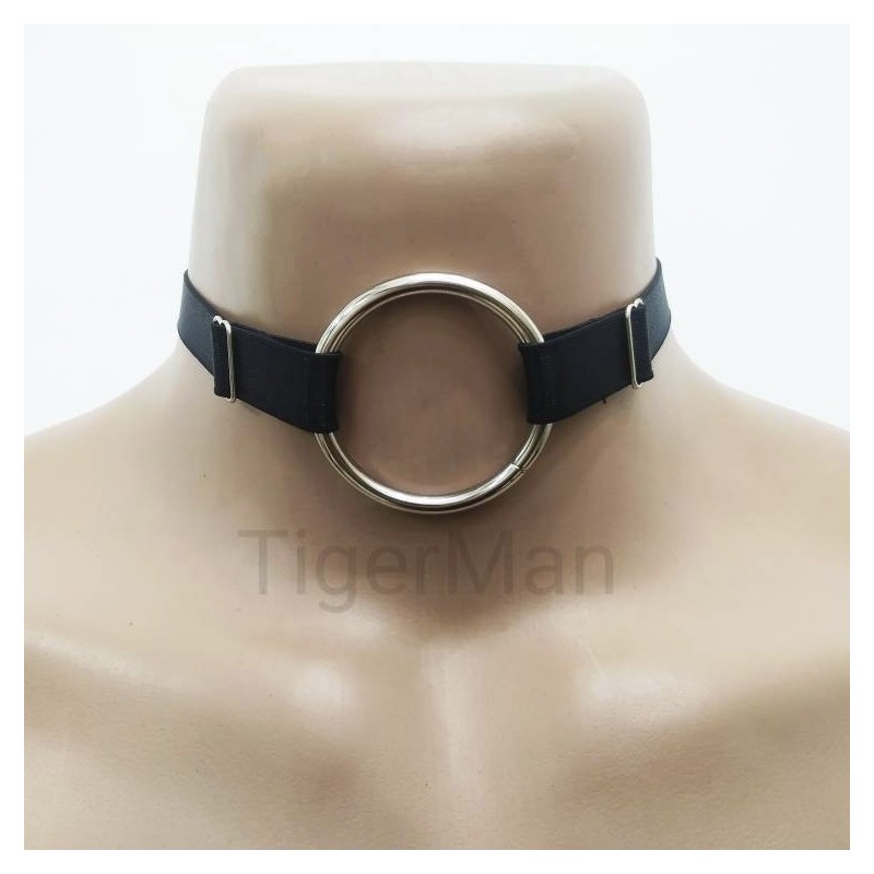 Choker Harness 1 line with Big Ring (a Lot Of Colours) black