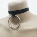 Choker Harness 1 line with Big Ring (a Lot Of Colours) black