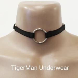 Choker Harness 1 line with 3 Big Rings (a Lot Of Colours) black
