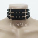 Choker Harness 3 lines with 6 Rings (a Lot Of Colours) black