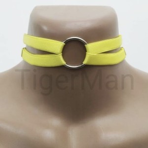 Choker Harness 2 lines With Big Ring (a Lot Of Colours) yellow
