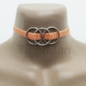Choker Harness 1 line with 3 Big Rings (a Lot Of Colours) orange