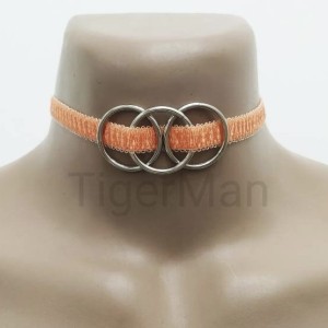 Choker Harness 1 line with 3 Big Rings (a Lot Of Colours) orange
