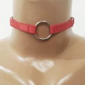 Choker Harness 1 line with 3 Big Rings (a Lot Of Colours) red