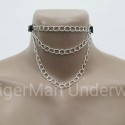 Choker Harness 1 line with Chains (a Lot Of Colours) black