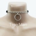 Choker Harness 1 line with Chains and Big Ring (a Lot Of Colours) black