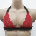 Harness Lace Bra with Chiffon red with black