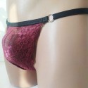 Harness Lace Panties blackburgundy with black