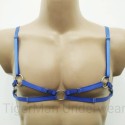 Chest Harness Open Nipples Bra blue