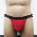 Harness Lace Panties red with black