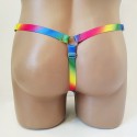 Harness Crotchless Panties with Rings Rainbow