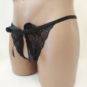 Harness Lace Crotchless Panties black