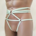 Harness Crotchless Panties with Rings green